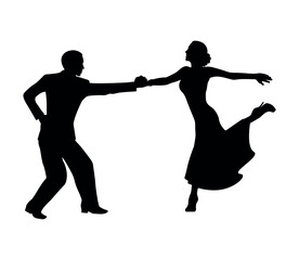 Dance people silhouette vector