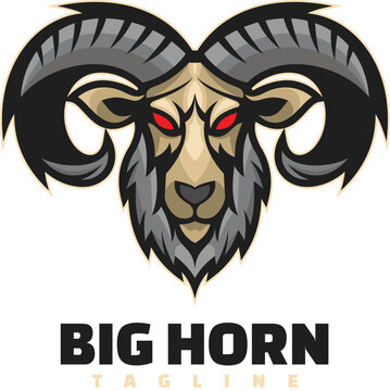 goat horn mascot logo