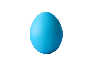 Colored blue Easter egg on a transparent background