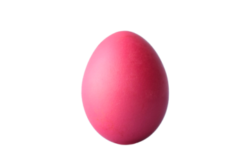 Colored red Easter egg on a transparent background