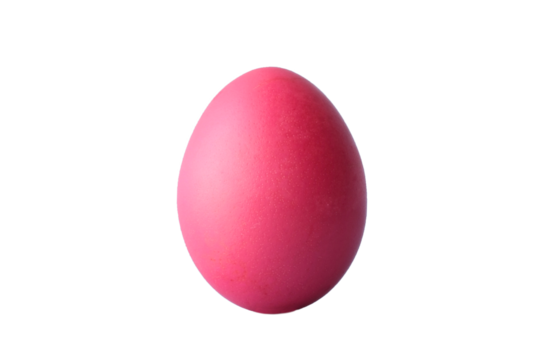 Colored red Easter egg on a transparent background