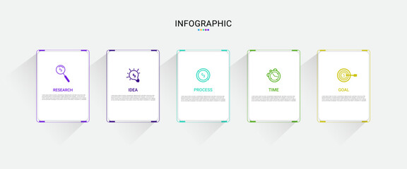 Fototapeta na wymiar Info graphic design templates. with 5 options and icons that you can edit. with a modern design.