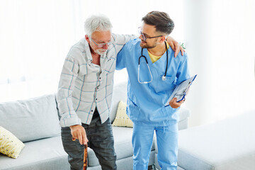 nurse doctor senior care caregiver help assistence retirement home nursing helping holding hug...