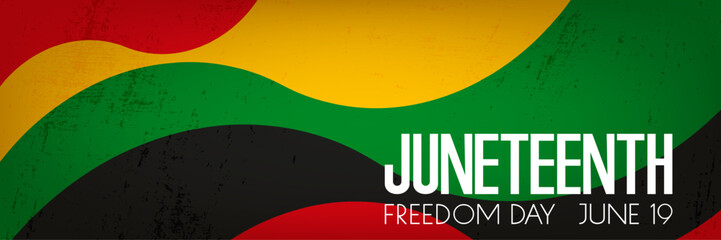 Juneteenth Freedom Day June 19 - African-American Independence Day. Day of freedom and emancipation,  vector.