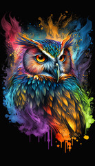 owl in the night created by Generative AI