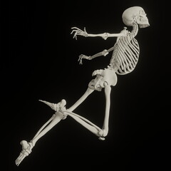 Obraz premium skeleton posing 3d render illustration with transparent background