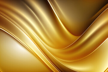 Obraz premium Modern minimal wallpaper. Golden Waves for banner design. Luxury design style. Wallpaper for monitor or phone screen. Modern abstract template. A golden silk fabric texture with a soft wave.
