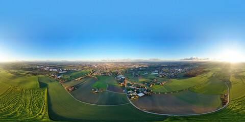 Herford von oben Luftaufnahme Landschauftaufnahme Überblick, Panoramaansicht