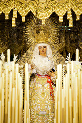Virgin inside church waiting procesion on holy week