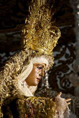 Virgin inside church waiting procesion on holy week