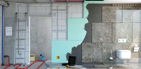 Concept background wallpaper wall in apartment renovation