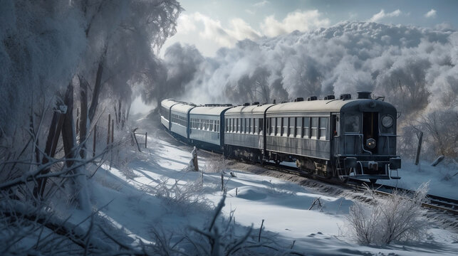 treno in inverno