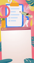 Invite friends to conduct questionnaire survey flat vector concept operation hand drawn illustration
