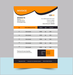 Bill form business invoice and minimal design template