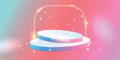 Product presentation icon in flat style. Mockup product display vector illustration on isolated background. Stage for showcase sign business concept.