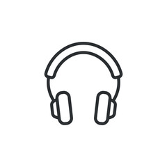 Headphone icon in flat style. Earphone vector illustration on isolated background. Listen music sign business concept.