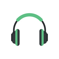 Headphone icon in flat style. Earphone vector illustration on isolated background. Listen music sign business concept.