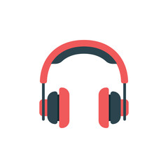 Headphone icon in flat style. Earphone vector illustration on isolated background. Listen music sign business concept.