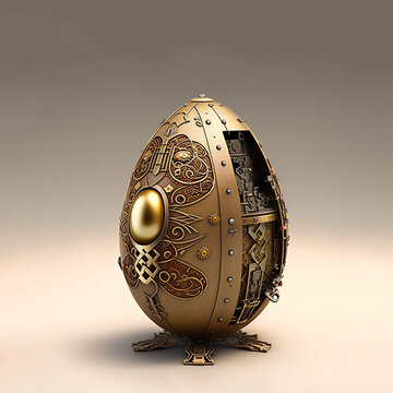 Steampunk Easter Egg Design for a Unique Easter Celebration: Victorian Twist on Traditional Easter Eggs, Perfect for Steampunk Enthusiasts and Fans of Alternate History