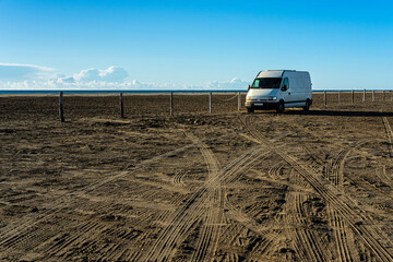 camper van in the desert