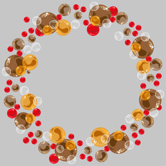 frame with coloured bubbles