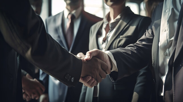 Businessmen shake hands, Generative AI