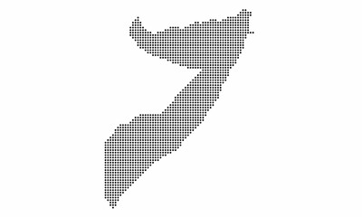 Somalia dotted map with grunge texture in dot style. Abstract vector illustration of a country map with halftone effect for infographic. 