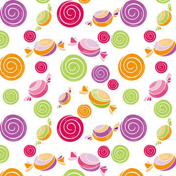 right pattern with painted candies and lollipops