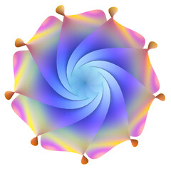 Beautiful abstract 3D flower on a transparent background in png format. Psychedelic concept, meditation and yoga. 3D rendering