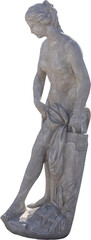 Obraz premium Image of ancient classical style weathered sculpture of naked woman on transparent background