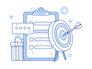 Invite friends to conduct questionnaire survey flat vector concept operation hand drawn illustration
