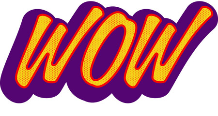 Fototapeta premium Digitally generated image of dot pattern design over wow text banner against white background