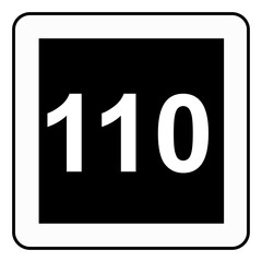 Traffic signs. Road signs. Instruction road signs. Recommended maximum speed 110 km/h.