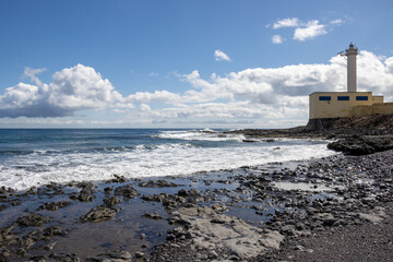 Fototapeta na wymiar Lighthouse and Atlantic ocean, Fuertevnetura