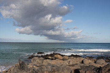Rocky coast of Atlantic ocean, Fuerteventura, Spain