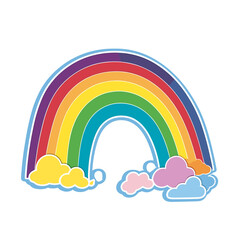 rainbow and clouds, vector SVG