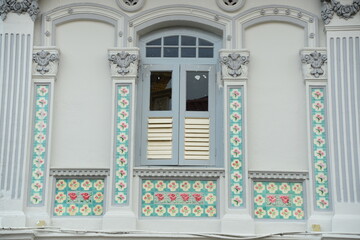 Traditional and colorful building in Singapore