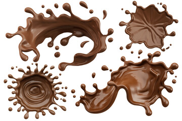 splash of chocolate or Cocoa with Clipping path. 3d illustration.