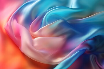 Obraz premium Smooth colorful silk texture background illustration with Generative AI