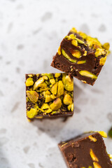 Chocolate pistachio fudge