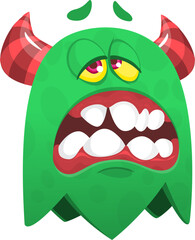 Funny cartoon monster character. Illustration of happy alien creature. Halloween design. Vector isolated