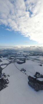 Herforder aus der Luft bei Schnee Luftaufnahme Panorama Winter