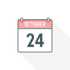 24th October calendar icon. October 24 calendar Date Month icon vector illustrator