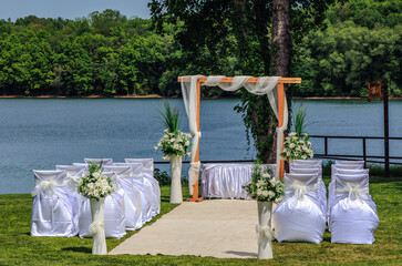 Wedding spot over Terlicko Dam lake in Terlicko village, Czech Republic