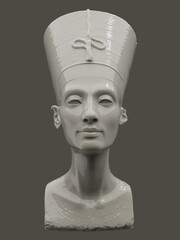 3d rendering - The Bust of Nefertiti - Egyptian Queen