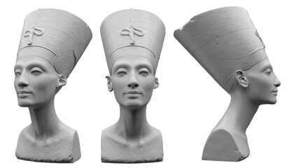 3d rendering - The Bust of Nefertiti - Egyptian Queen