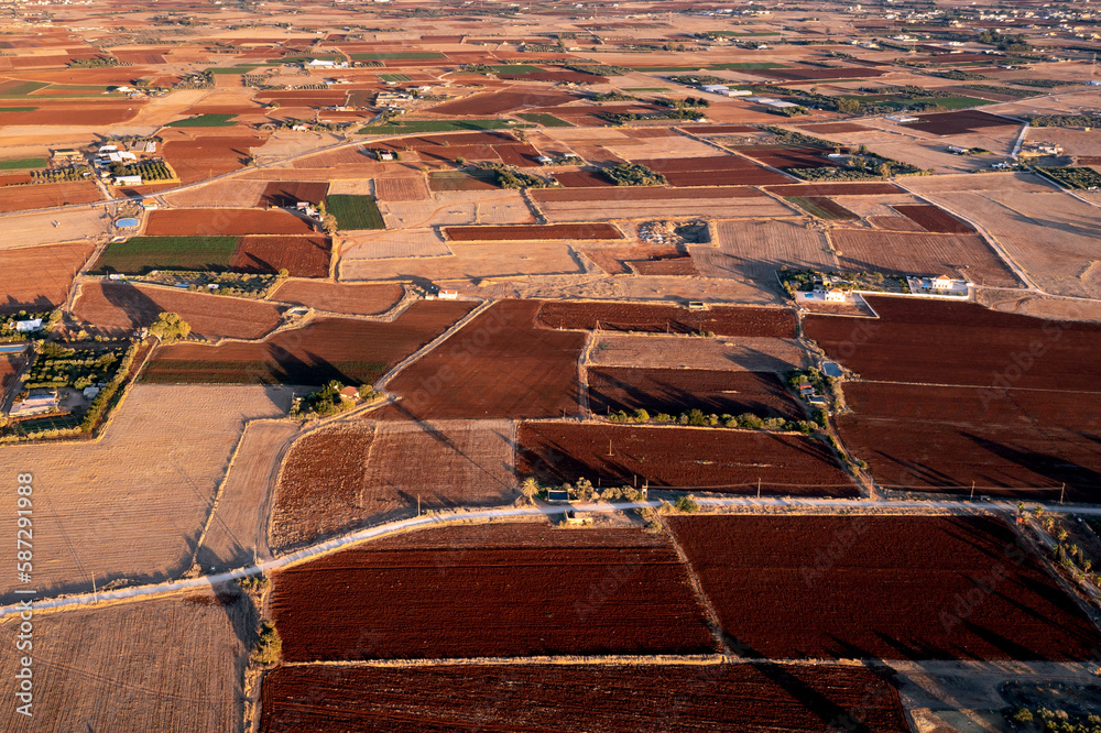 Canvas Prints Red soil fields around Avgorou village in Famagusta District, Cyprus