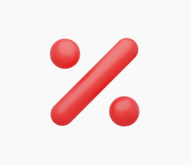 3d Realistic Percentage symbol vector illustration.