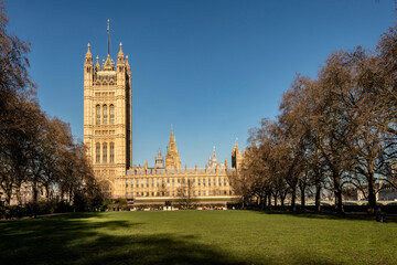 Houses of Parliament in golden sunlight