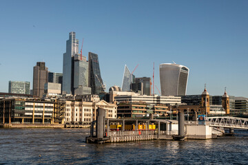 Fototapeta na wymiar City of London with the River Thames in the foreground